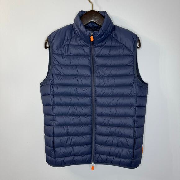 Save The Duck Adam Lightweight Padded Vest Blue Lightweight Packable Sz S - Picture 1 of 8
